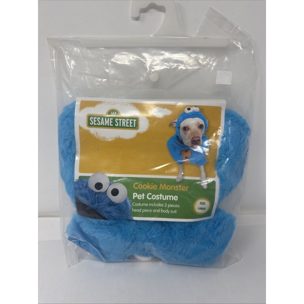 Pet Krewe Cookie Monster LARGE Dog Costume Sesame Street Pet Dog cat Halloween